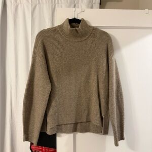 A&F Turtleneck Ribbed Cozy Sweater in Taupe